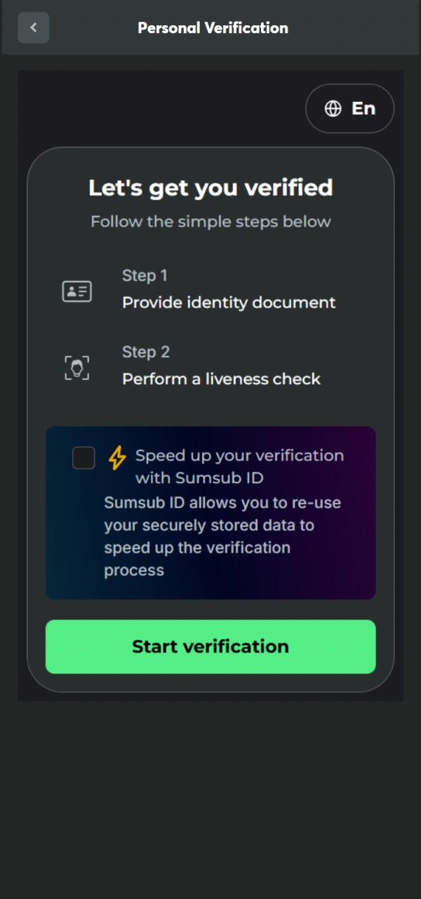Take a photo for identity Verification on the BC Game platform.