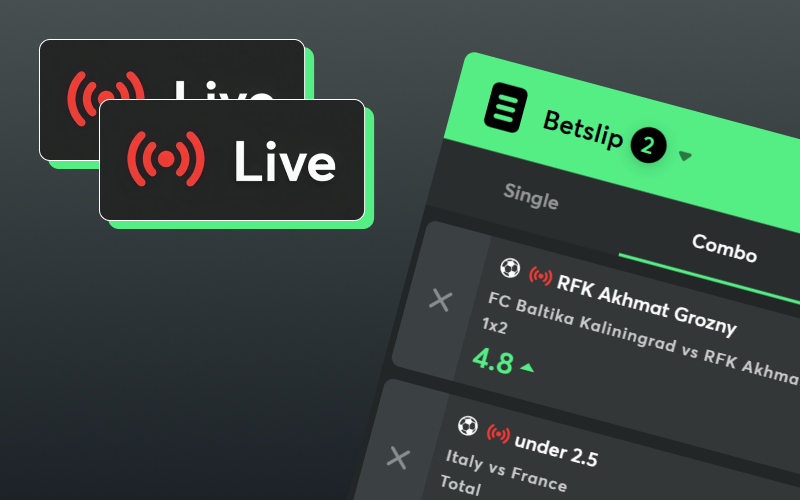 Track multiple events for live betting on the BC Game page.