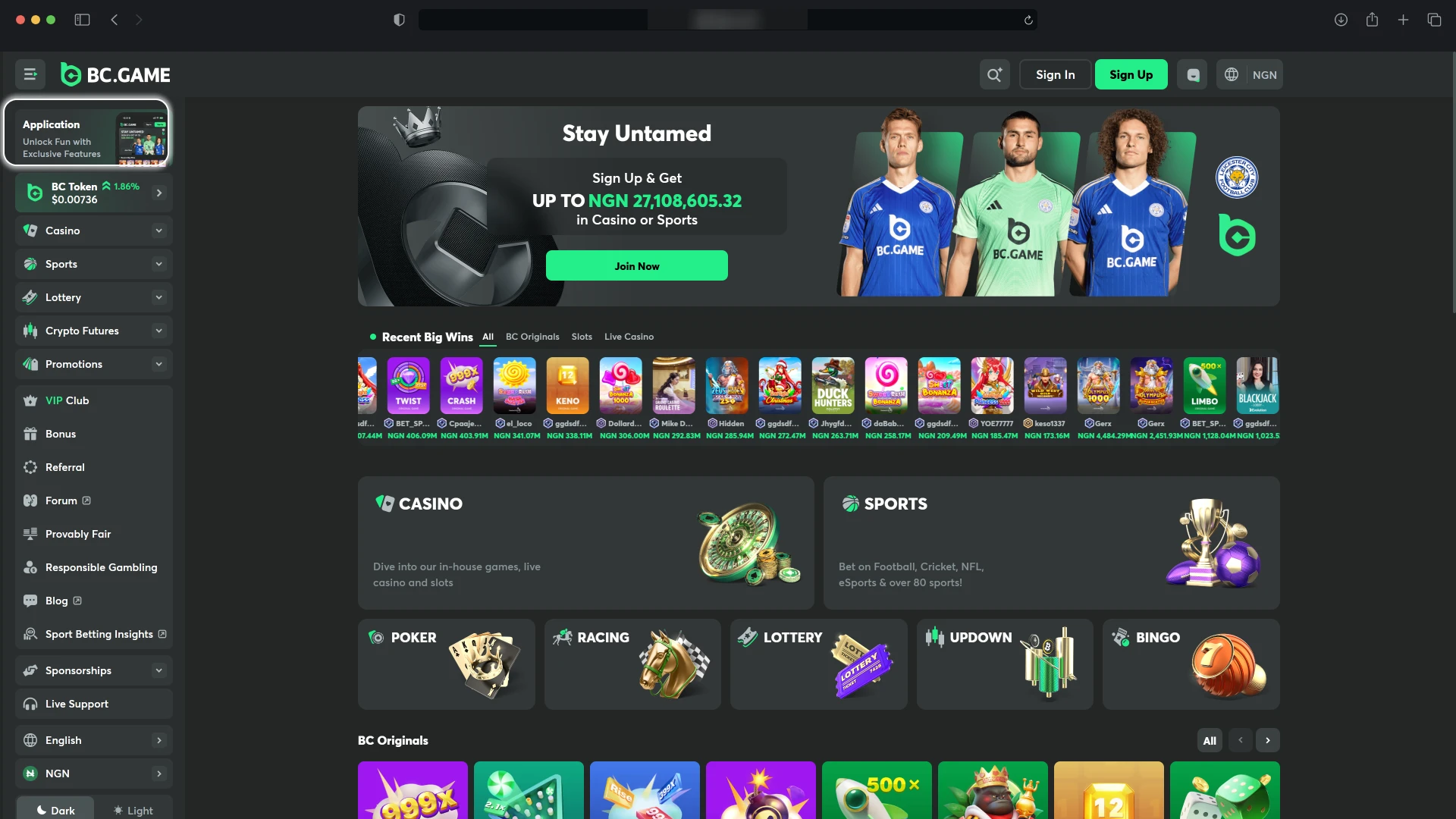 Use the link to download the BC Game Mac installer.