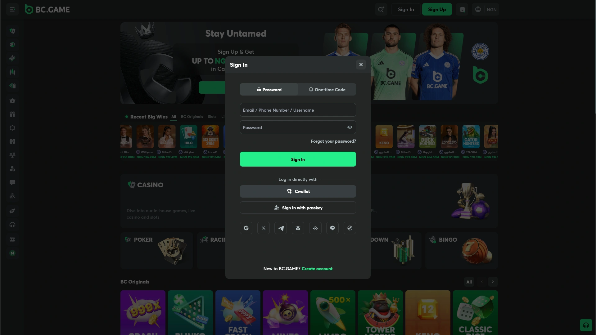 Log in and enjoy the BC Game Mac gaming experience.