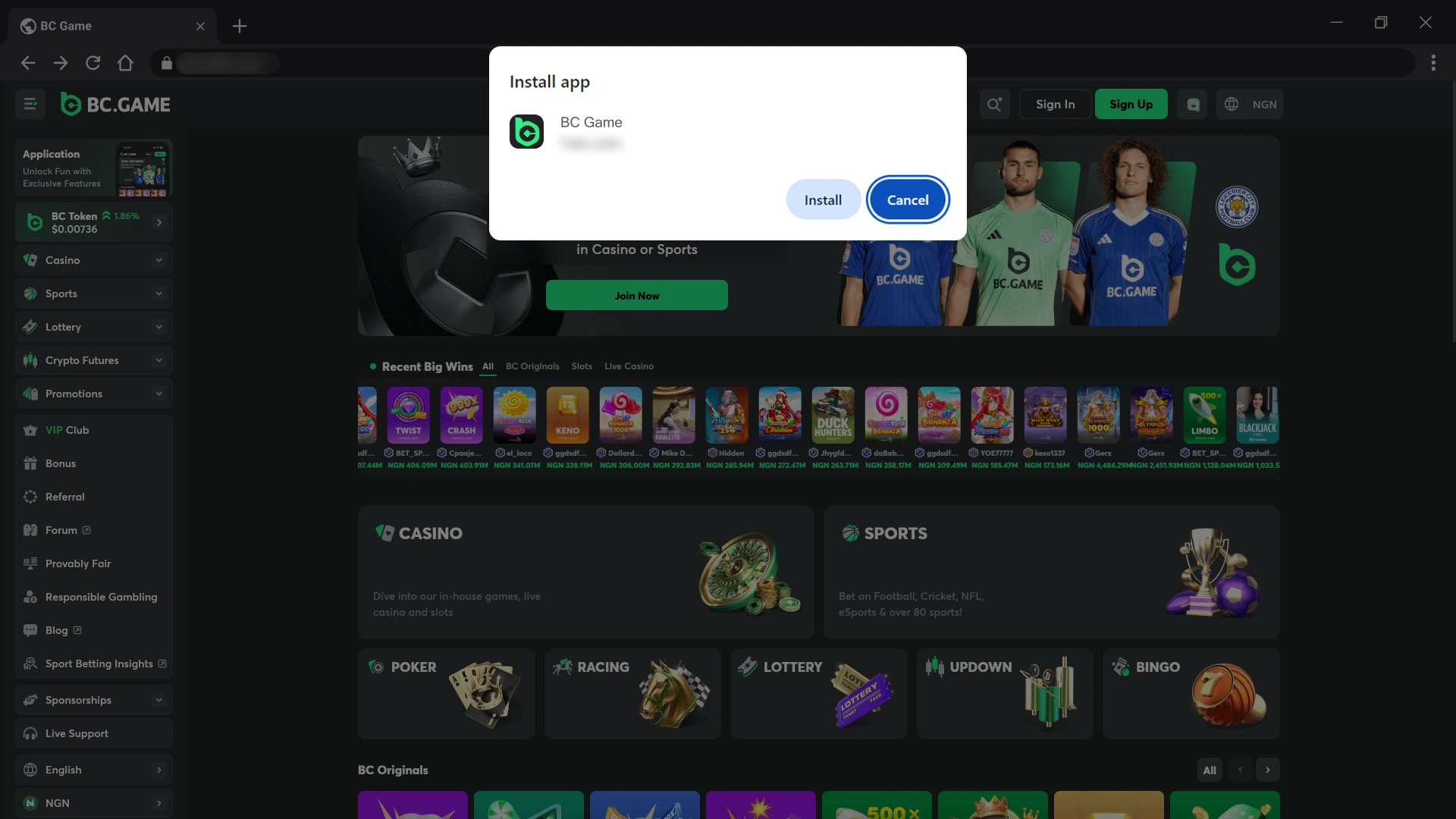 Receive the BC Game Windows installation file on your computer.