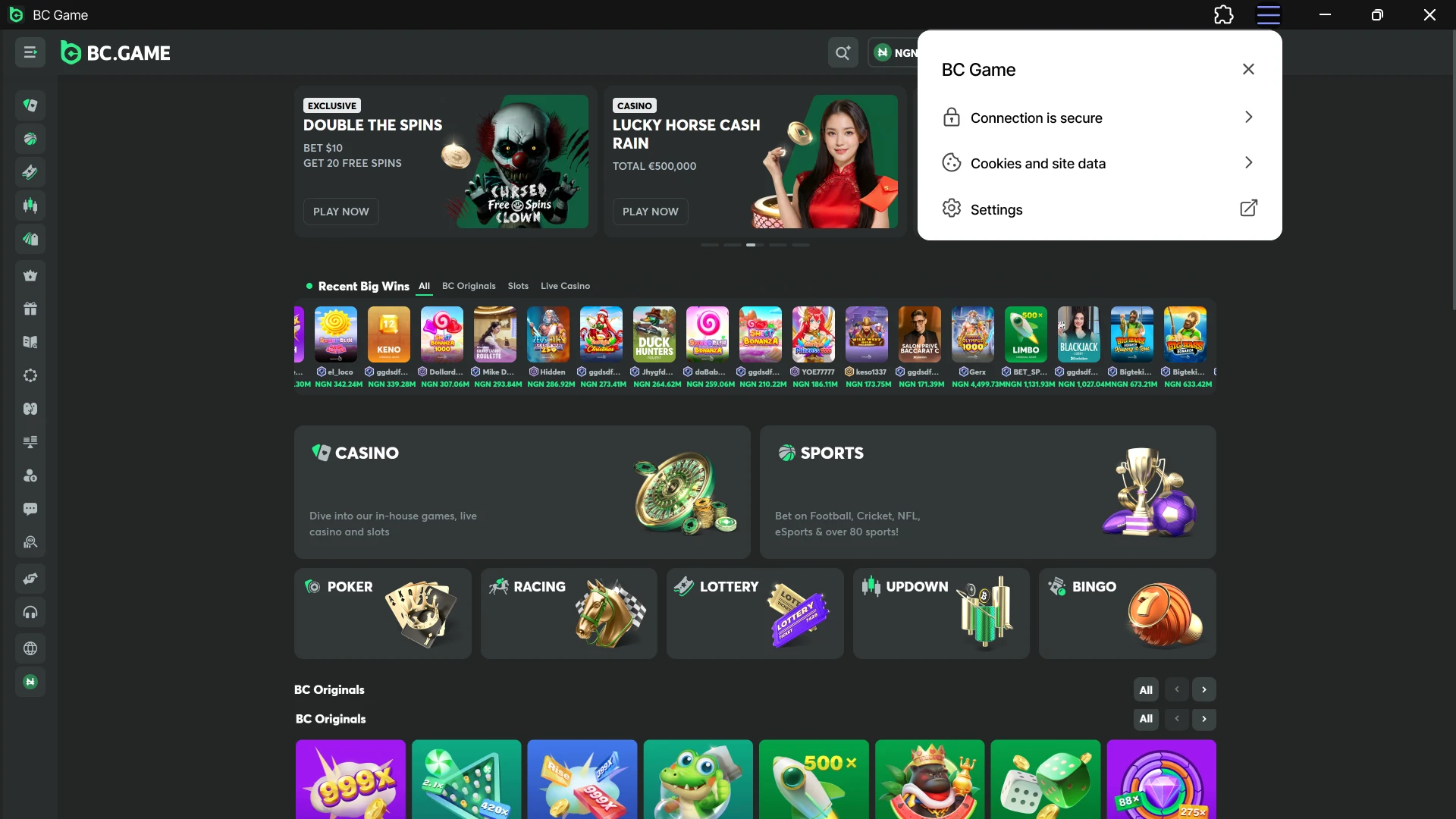 Scan for the latest BC Game PC Client software enhancements.