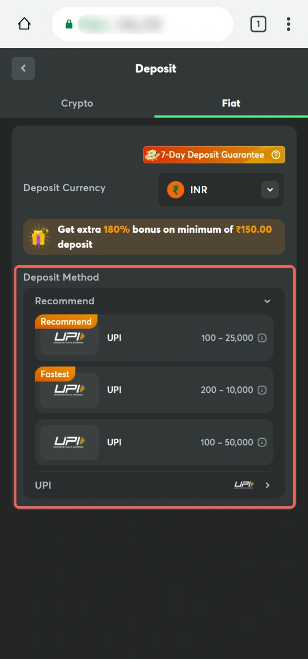 Choose your preferred Indian banking tool for BC Game PWA Deposit.