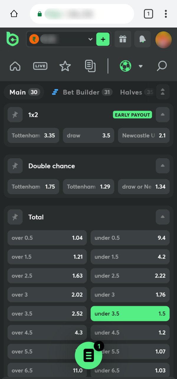 Include your preferred outcomes for Betting on the BC Game PWA.