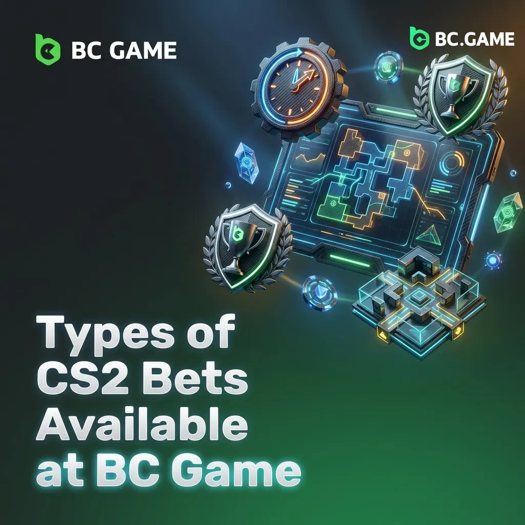 CS2 betting options at BC Game including match winner, map winner, total rounds, handicap, and score predictions