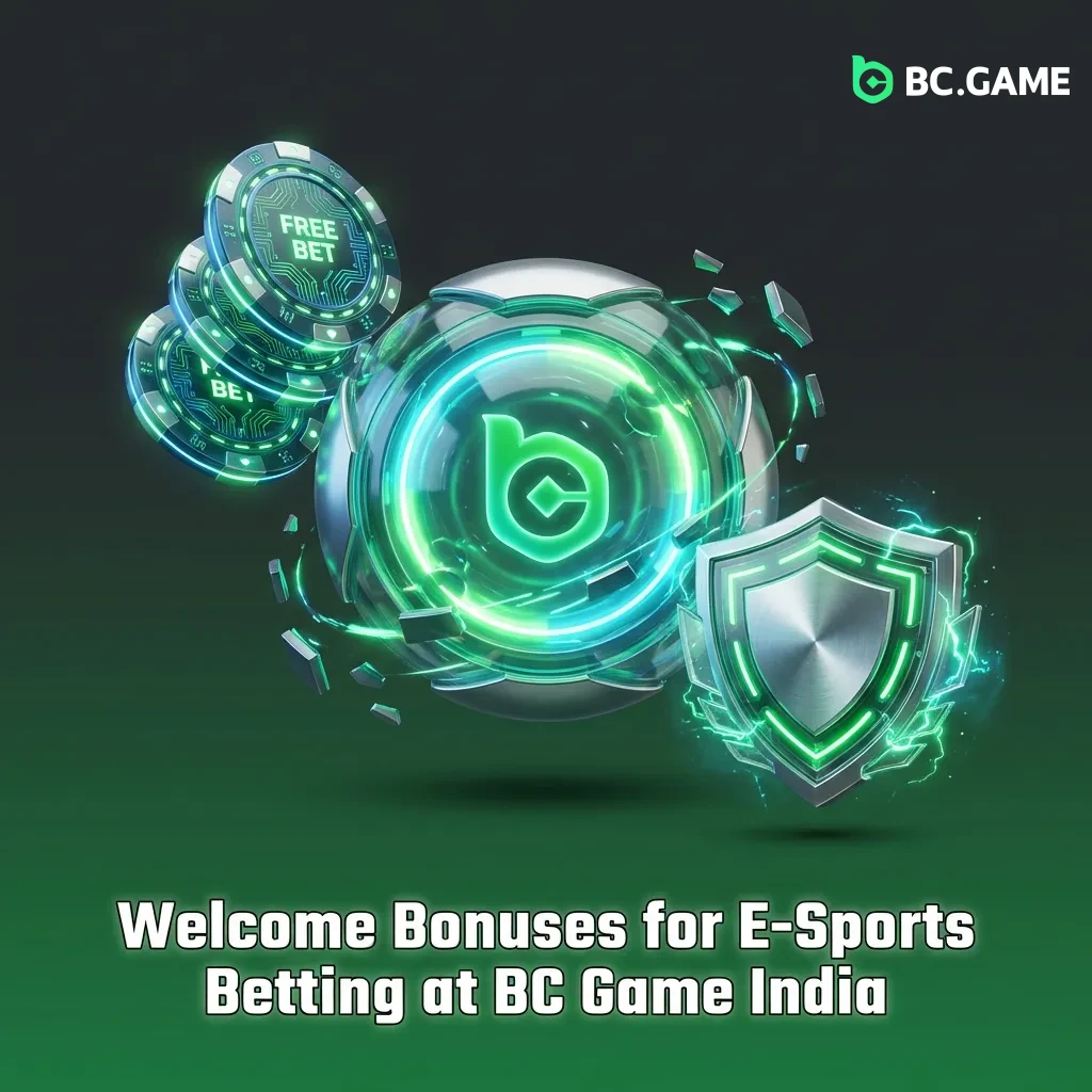 BC Game India 380% welcome bonus package with free bets and spins for esports betting on favorite teams and tournaments