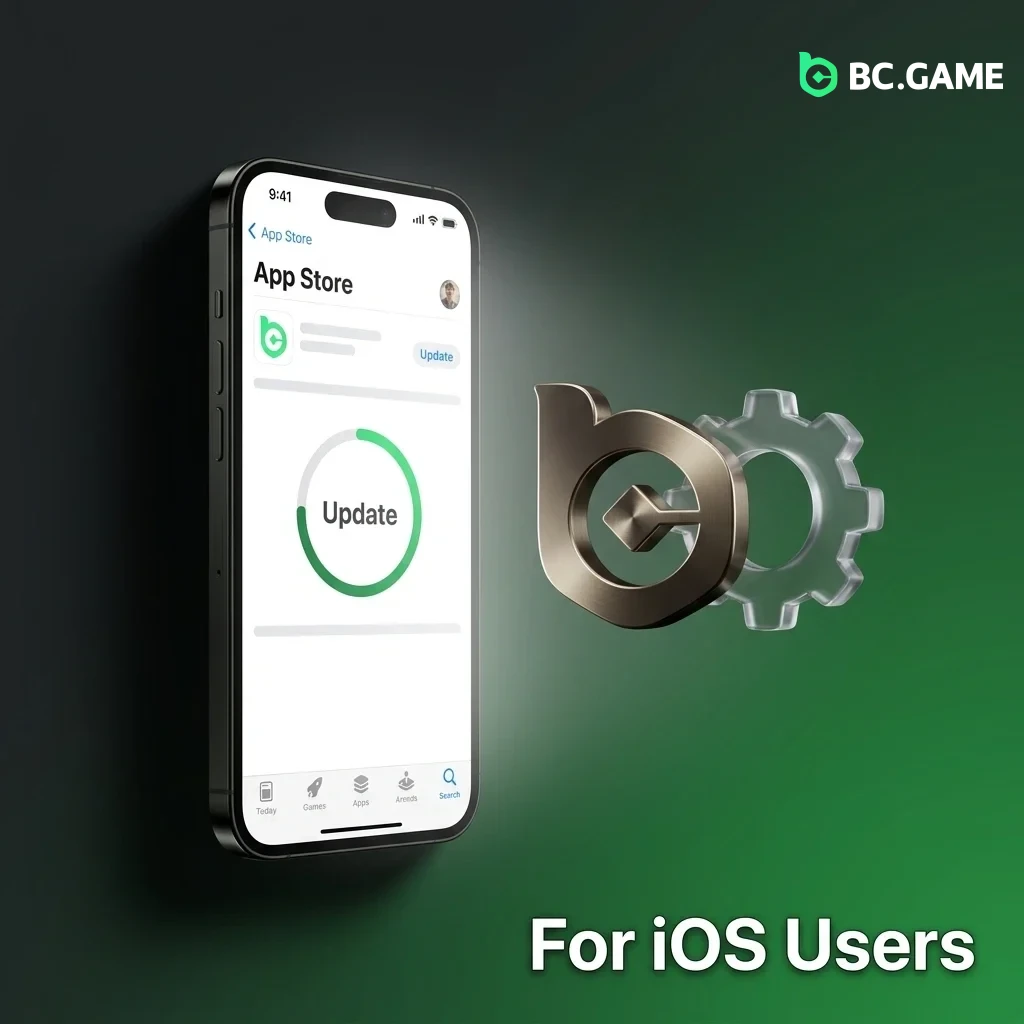 iOS App Store update process showing profile icon, pending updates list, and Update button on iPhone or iPad