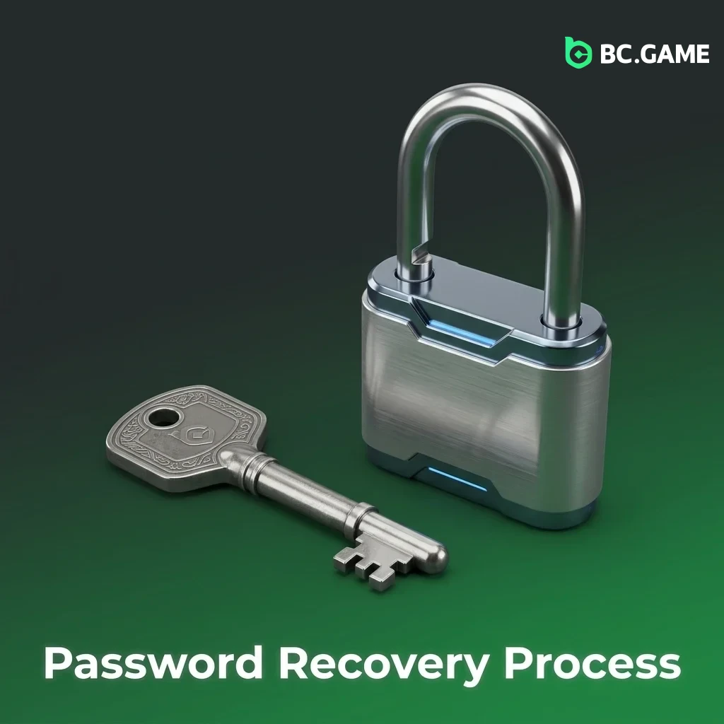 Step-by-step password recovery process showing forgot password link, email reset, and creating a new secure password
