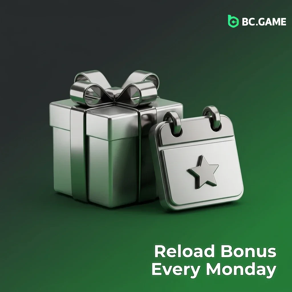 50% Monday reload bonus up to INR 25,000 for registered users on all slots and live casino games