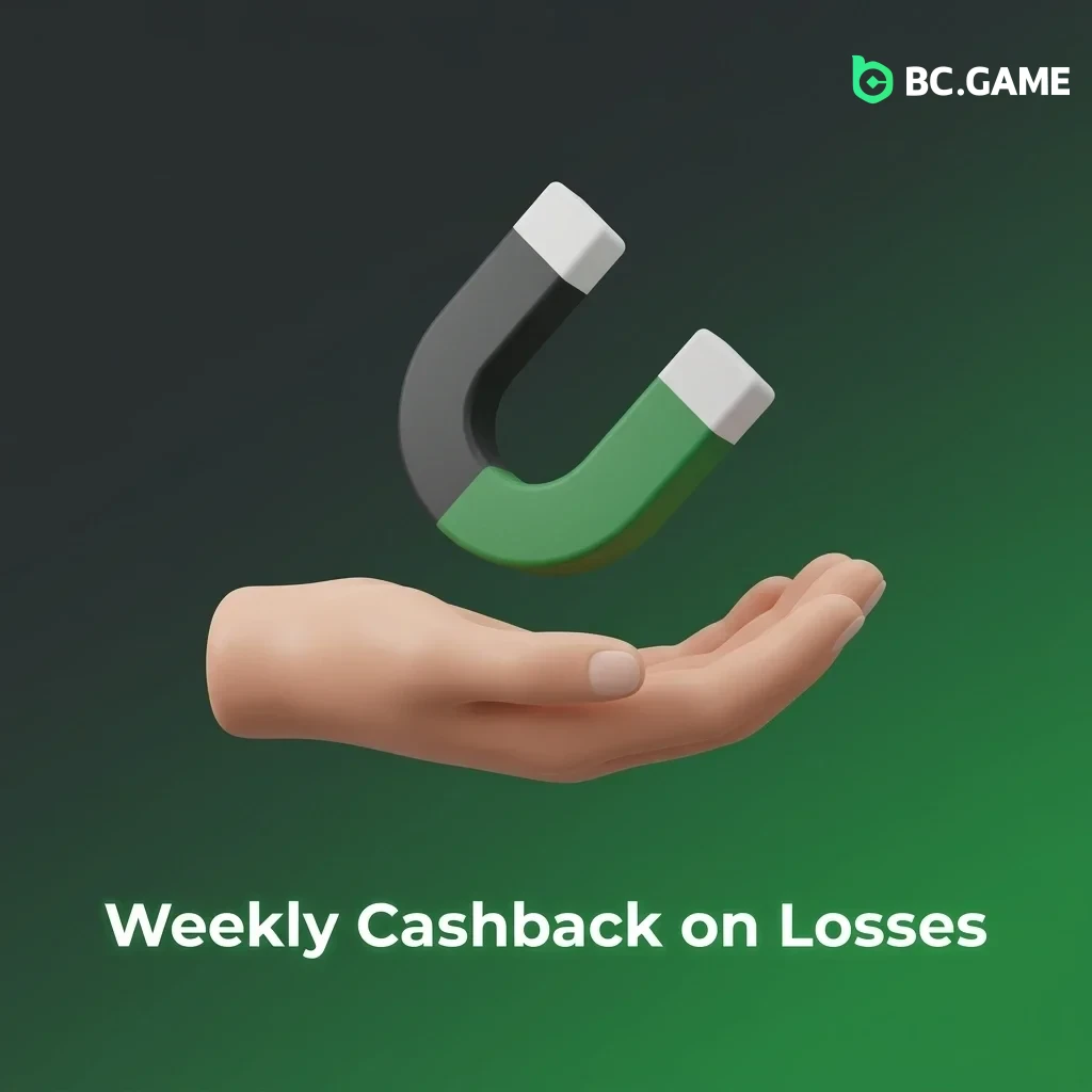 Weekly 10% cashback on losses every Sunday, min INR 500, max INR 50,000, credited automatically as real money.